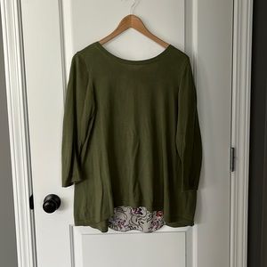 Loft Outlet mixed media cotton knit top sweater